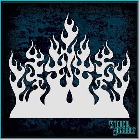 Flames 13 Airbrush Stencil Template Etsy