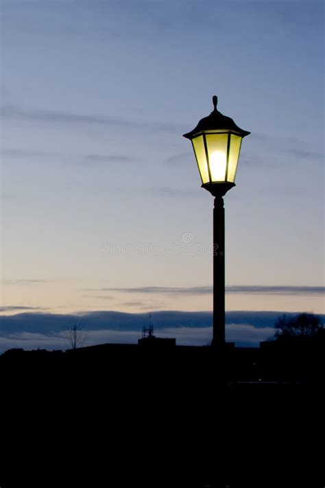 A City Street Lamp In Twilight Stock Image Image Of Lantern Lamp