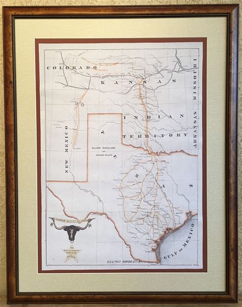 Map Of The Texas Cattle Trails Gallery Of The Republic