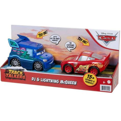 Disney Pixar Cars Track Talkers Dj And Lightning Mcqueen Vehicle 2 Pack