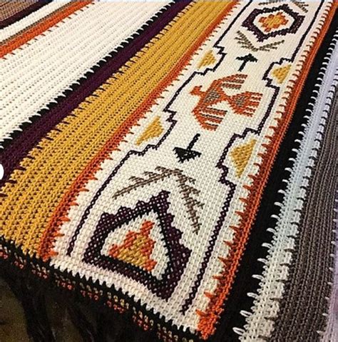 Indian Summer Crochet Blanket Pattern Afghan Instant Digital Etsy