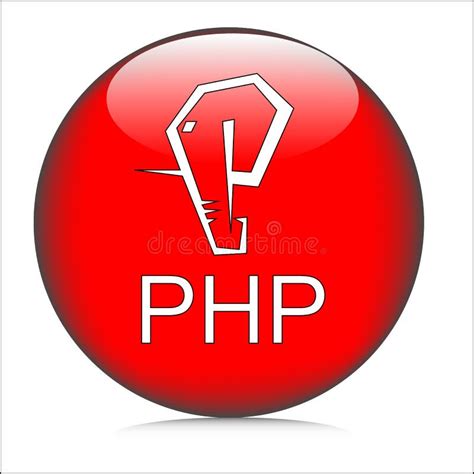 Php Language Red Crystal Button Symbol Logo Image And Vector Stock