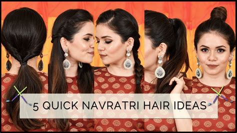 5 Quick And Easy Hairstyles Heatless For Navratri Heena Somani Youtube