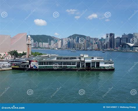 Pier Of Star Ferry At Tsim Sha Tsui And The Victoria Harbour Editorial