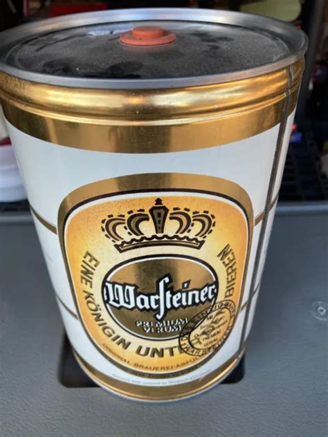 Vintage Warsteiner Beer Keg Mini German 9 Tall Empty Can With Cap 40