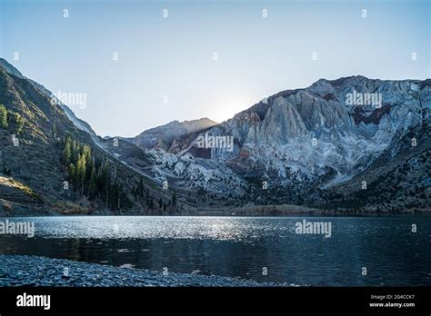 Convict Lake View Of Sherwin Range Of Sierra Nevada Mountains Stock