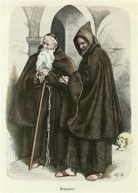 Capuchin Friars Franciscan Monks Drawing By Mary Evans Picture