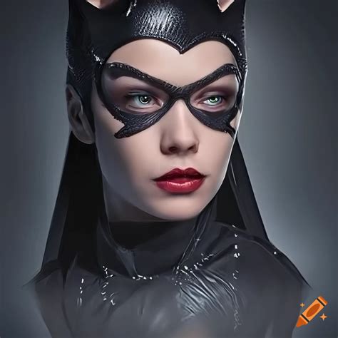 Catwoman Digital Art Portrait Reflection Dynamic Lightning Highly Detailed