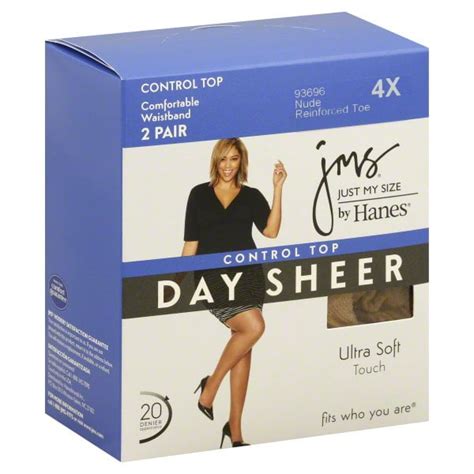 Just My Size Womens Control Top Pantyhose Hosiery 2 Pair
