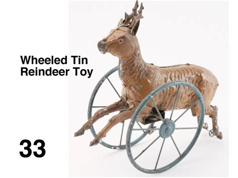 Wheeled Tin Reindeer Toy Nov 16 2012 Pook And Pook Inc With Noel