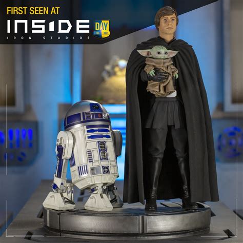 Iron Studios Luke Skywalker R2d2 And Grogu Quarter Scale Figure