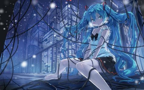 Hatsune Miku Night Wallpaper By Mali N On Deviantart