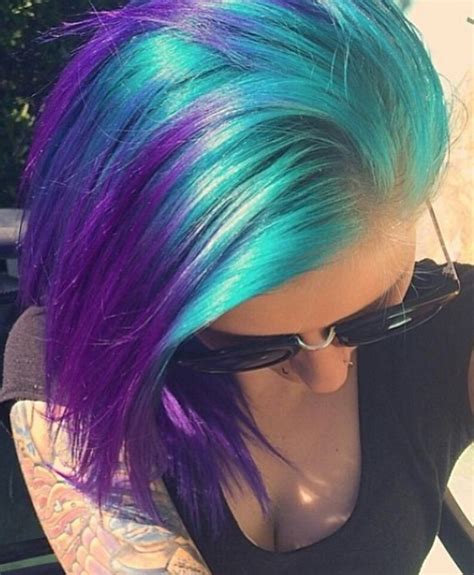 Purple And Blue Turquoise Hair Turquoise Hair Temporary Hair Dye