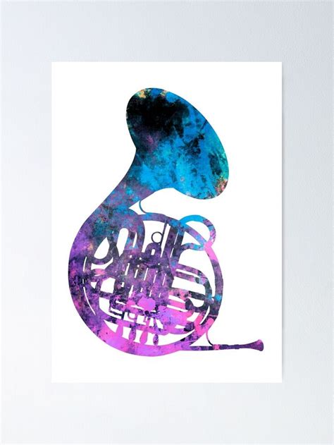 French Horn Music Poster By Lionmixart Music Art Print French Horn