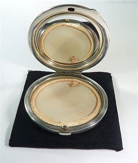 Antiques Atlas Solid Silver And Guilloche Enamel Compact 1969