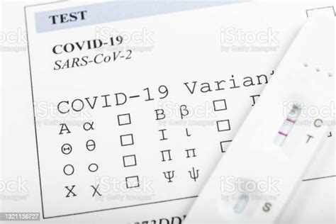 Covid19 Test With Variants Using Greek Alphabet Stock Photo Download