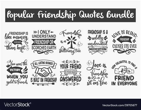 Friendship Quotes Svg Cut Files Designs Bundle Vector Image