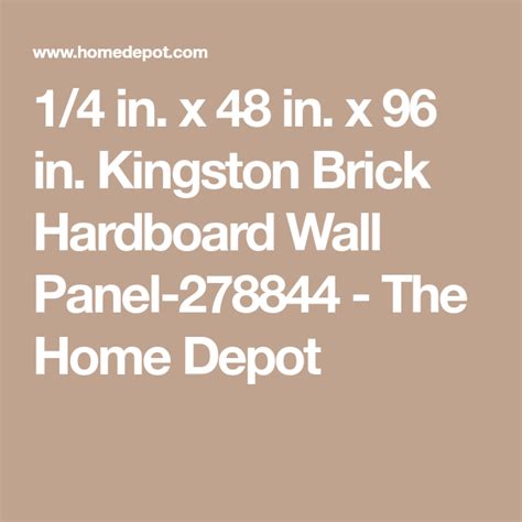 14 In X 48 In X 96 In Kingston Brick Hardboard Wall Panel 278844