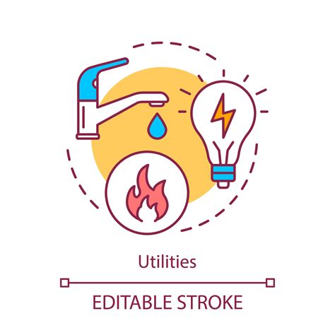 Household Utilities Concept Icon Public Services Water Electricity