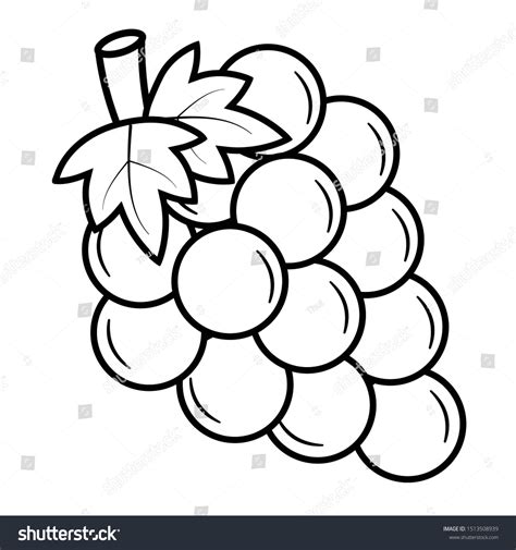 Bunch Grapes Vector Illustration Black White Stock Vector Royalty Free