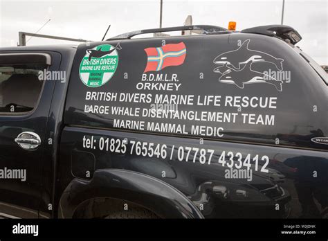 British Divers Marine Life Rescue Vehicle On The Harbour At Tingwall