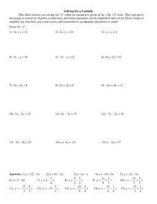 Solving For Specific Variable Worksheet Solving Linear Equations And Inequalities In One Variable Trigonometric Ratios Of Some Specific Angles Rass Naa