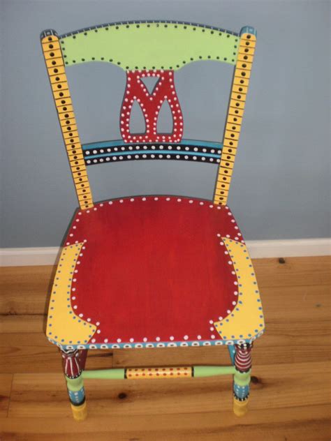 Hand Painted Whimsical Chair - | Whimsical painted furniture, Painted wooden chairs, Painted ...