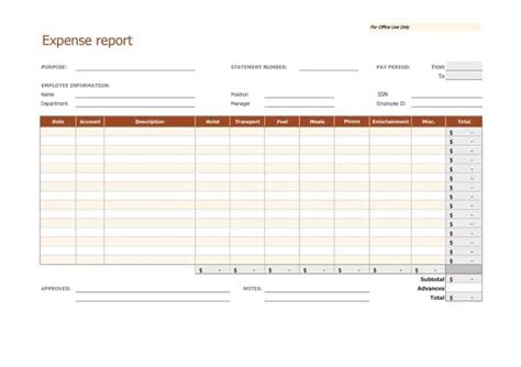 6 Expense Report Templates Word Excel Free Formats Excel Word
