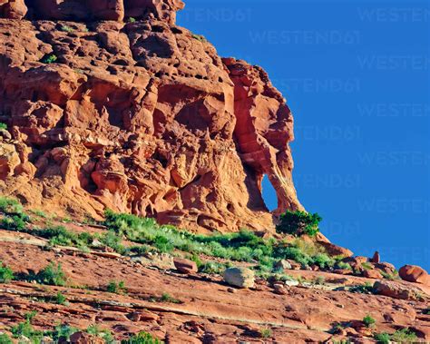A Famous Rock Arch Formation In Sedona On The Top Of Mitten Ridge Known