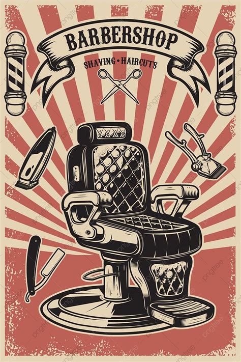 Barber Shop Old Haircut Vintage Poster Template Download On Pngtree