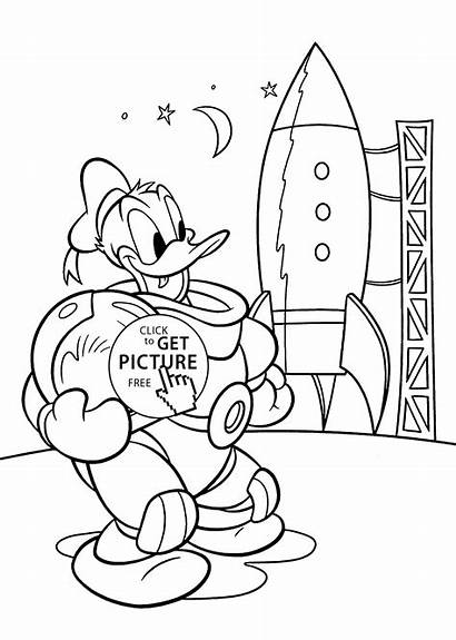 Coloring Astronaut Duck Donald Pages Printable Disney