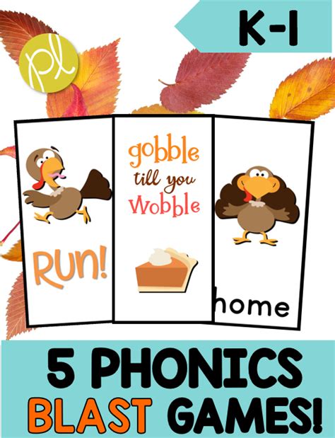 Thanksgiving Phonics Games For Literacy Centers And Small Reading