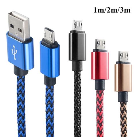 Soonhua Braided Usb Cable Charging Micro Usb Cables Charger 2a Data