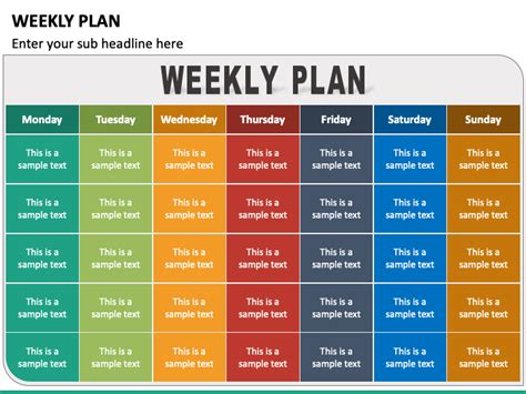 weekly plan powerpoint template   sketchbubble