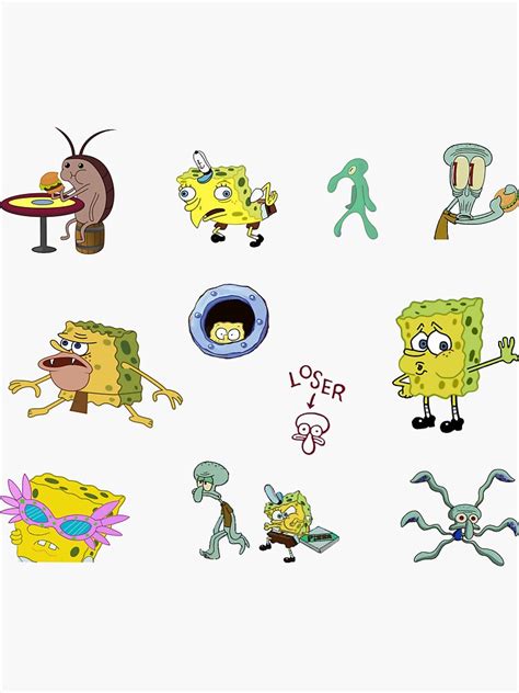 Spongebob Sticker Pack Sticker For Sale By Gsill Redbubble