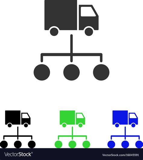 Lorry Distribution Scheme Flat Icon Royalty Free Vector