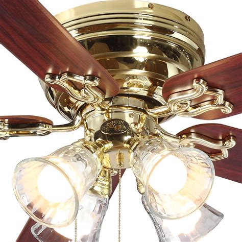 Hampton Bay 52 Ceiling Fan With Light Kit Indoor 5 Blade Polished