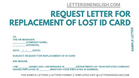 How To Write Letter For Replacement Of Lost Id Card Letters In