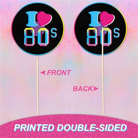 24pcs Back To The 80s Centerpieces Sticks 80s Retro Theme Party Table