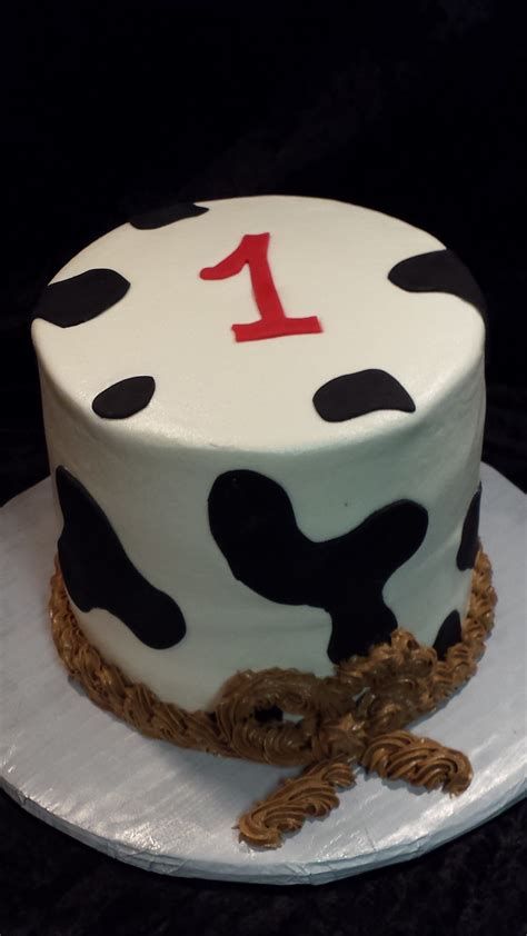 Cow Print Smash Cake Smash Cake First Birthday Cowboy Birthday Cakes