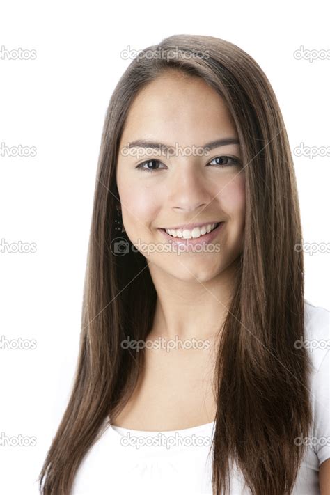 Headshot Of Smiling Hispanic Teenage Girl — Stock Photo © Jbryson 21367255