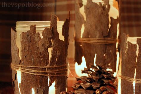 Tree Bark Candle Holders An Easy Diy Project The V Spot