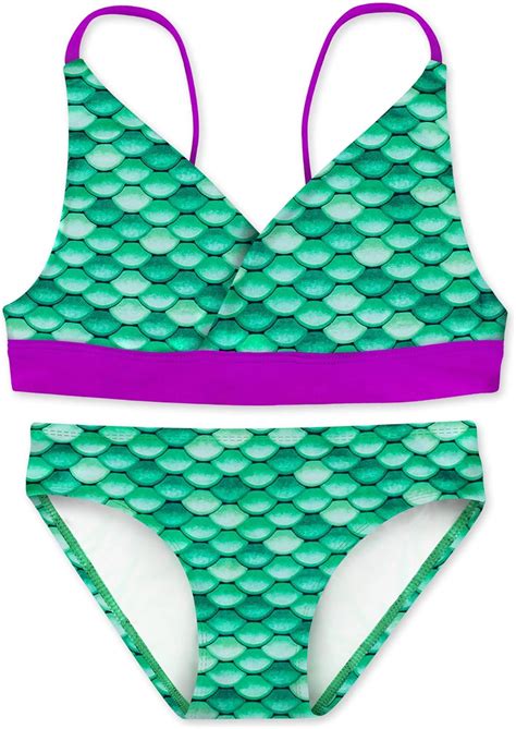 buy fin fun mermaid scale coordinating swimwear for girls bikini set top and bottom included