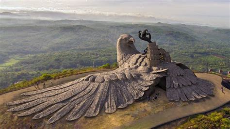 Statue Of A Eagle Demi God Jatayu Situated In The Sate Of Kerala India