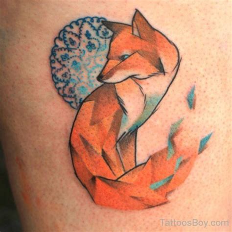 Awesome Watercolor Fox Tattoo On Thigh Tattoo Designs Tattoo Pictures