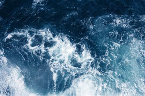 Top View On Blue Ocean Waves Nature Stock Photos Creative Market