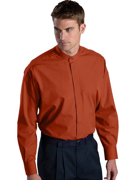 Edwards Garment Mens Big And Tall Banded Collar Long Sleeve Shirt