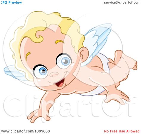 Clipart Blond Baby Fairy Angel Or Cupid Flying Royalty