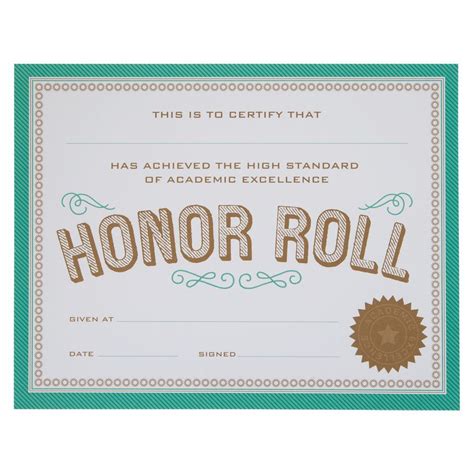 Honor Roll Certificates Oriental Trading Career Vision Board Work