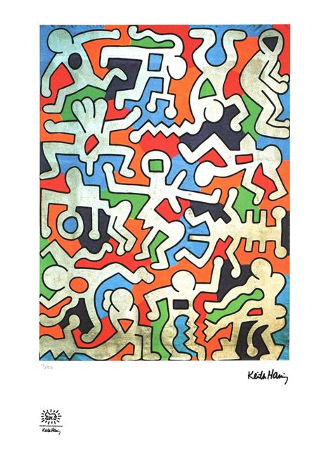 Sold Price Keith Haring 1958 1990 Postaci Na Kolorowym Tle April